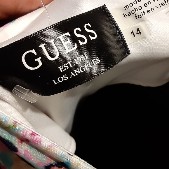 NWT GUESS Floral Watercolor zip-front dress - Picture 5 of 6